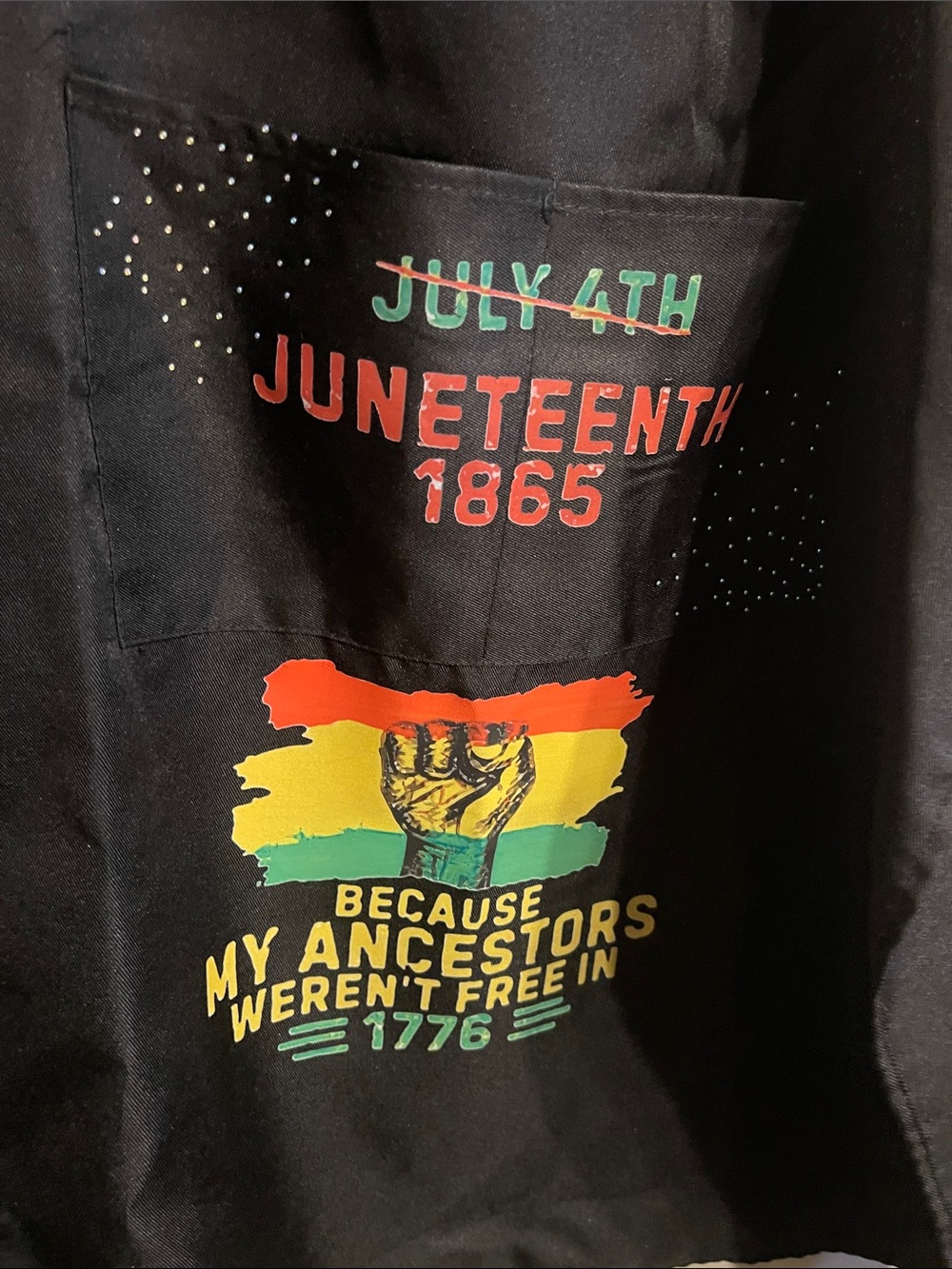 Juneteenth 4th of July Graphic apron- Red, Yellow, Green